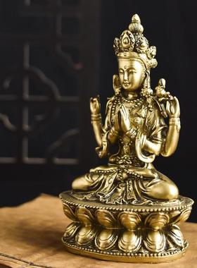 客厅摆件高端大气上档次2025东南亚仿铜佛像树脂家居装饰品站佛坐