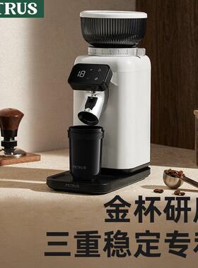 客浦CP203W白色电动磨豆机意式手冲咖啡研磨机家用全自动