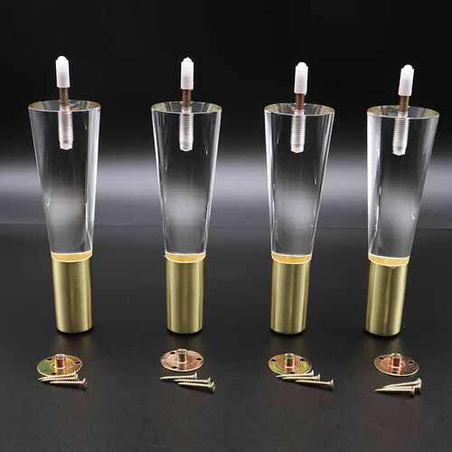 现代橱柜水晶五金家具桌腿沙发腿风格亚克力脚脚家具透明 - 图1