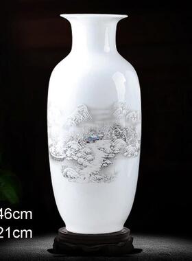 正品鸡毛掸子收纳插鸡件毛掸瓶子的花瓶古青仿花瓷摆客厅富贵插花
