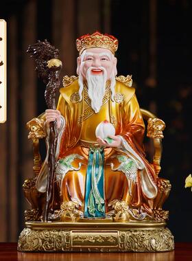 厂家直供树脂土地公土地婆神像家用福德正神土地爷像客厅桌面摆件