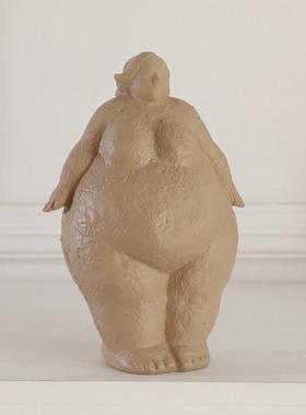 创意胖女MSW人雕塑摆件酒店售楼处样板间书抽架装品艺象术人物饰