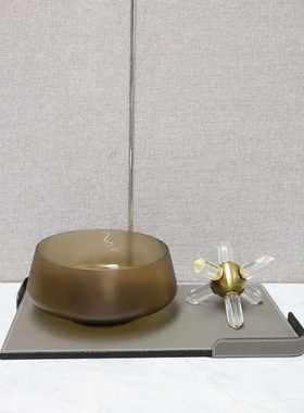 北欧极简玻璃花器收纳托盘样板房卧室客厅餐厅书房家居装饰品摆件