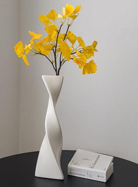 花瓶摆件客厅插花陶瓷轻奢高级感黑色艺术干燥花创意水培餐桌复古