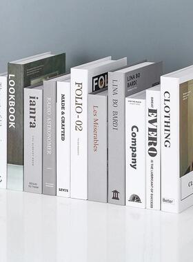 现代假书简约彷真书摆件样品屋展示中心展厅软装饰品道具书盒书柜