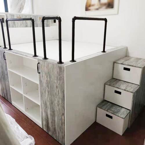 小户型公寓儿童房上下子母床多功能组合半高衣柜床二胎床全屋定制 - 图1