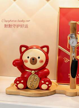 新年丑萌招猫皮装巴拉客SHBB2541卡厅玄关前台卧室车载饰品树财脂