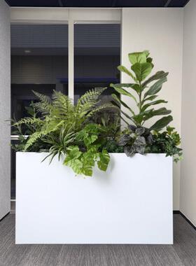 仿真花草装饰花箱森系室内造景 绿植摆件隔断售楼部空间造景