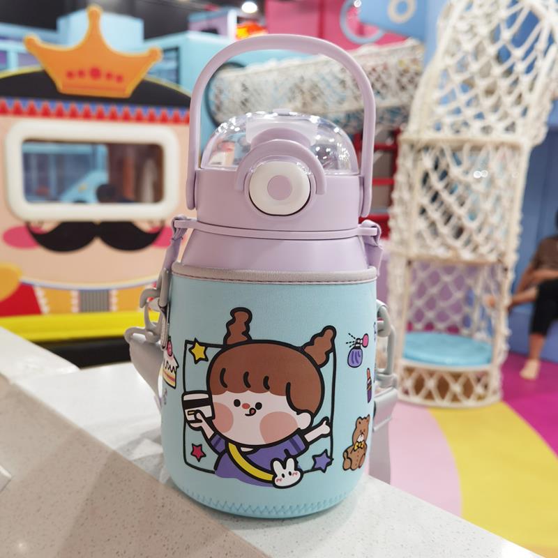 Vanow大肚杯套保温杯套保护套女儿童学生高颜值水壶水杯套 1200ml - 图3