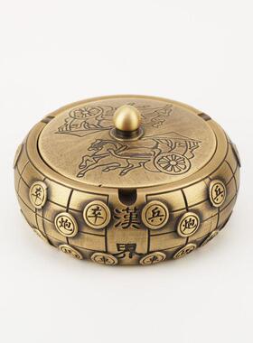 厂家黄铜烟灰缸铜竹节款 象棋款烟灰缸家用礼品工艺品