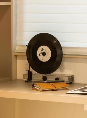 美式复古唱片留声机摆件客厅玄关电视柜酒柜轻奢高档工艺装饰品