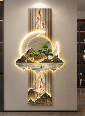 鱼DY1415挂画 画高感级入图户玄关装饰画 画正对门带灯画画走廊