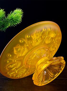 供佛八吉祥仿琉璃果盘如意莲花水果盘家用奉神食物盘子糠果盘果盘