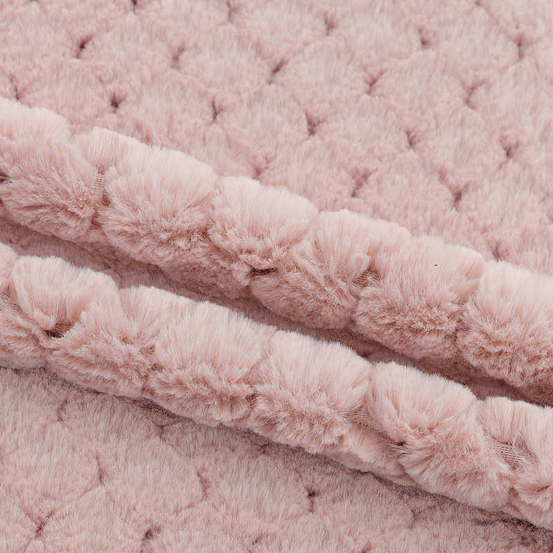 新款提花兔毛小蜂窝菠萝格 全涤长毛绒 服装鞋帽家纺抱枕靠垫现货,淘宝优惠券,粉丝福利购,淘宝优惠卷