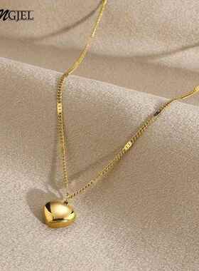 316 Stainless Steel Gold Color Necklace Love Heart Pendant