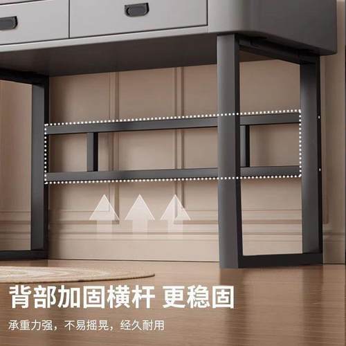 电脑桌实木轻奢高级感台式办公桌家用卧室现代简约书桌学生学习桌 - 图1