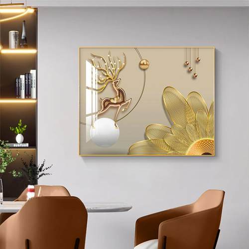 定做福免鹿表箱装饰画打孔配箱挡遮挂画画现代餐简约电电电闸厅箱 - 图1