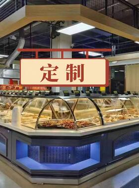 蒸馏转角柜鸭脖柜凉菜面点展示柜熟食柜卤菜商用七字形拐角保鲜柜