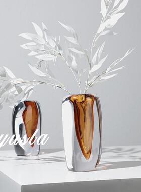 现代简约玻璃插干花瓶摆件花器餐桌酒店别墅吧台柜样板间软装饰品