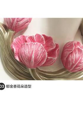 创意郁壁金香鹿头物树脂壁挂家中居墙装饰书房客2-鹿头壁厅民宿酒