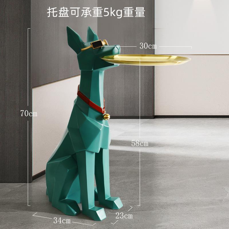 杜宾犬发财狗大型客厅沙发旁边落地狗装饰品搬家礼物乔迁新居摆件 - 图0