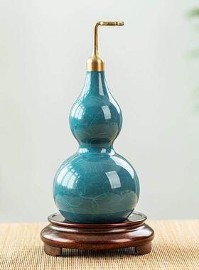 苏工黄铜三足底座花瓶聚盆托 托架居办JKF公室内桌宝摆件茶杯面垫