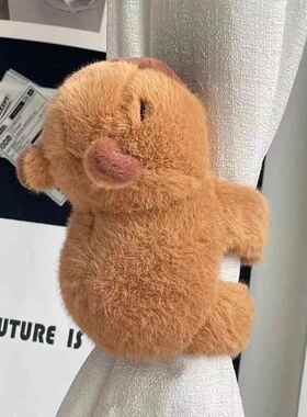 卡皮巴拉摆件装饰客厅玄关摆件房间改造小物件窗帘绑带创意摆件