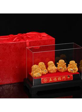 绒沙金摆件 财神爷佛像摆件 五路财神 家居 招财纳福开业礼品