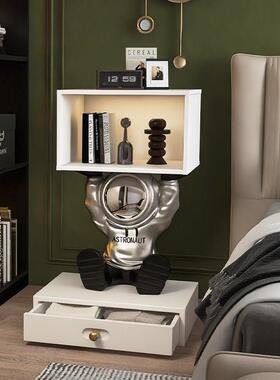 太空人落地摆件收纳儿童房卧室床头柜客厅沙发边几太空人乔迁礼物