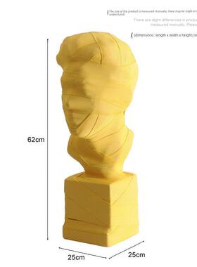 京茵雕塑艺术品样板房售楼部装饰柜现代简约创意个性装置头像摆件