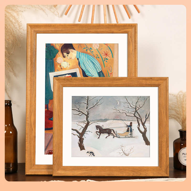 ⇝美式复古相框挂墙装裱画框a3海报4k开8K油画外框A4展示架镜框 - 图1