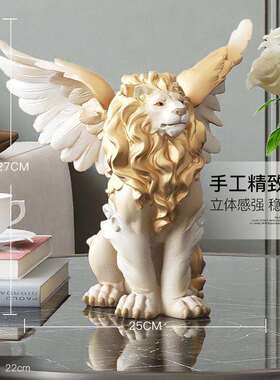 新款直销北欧狮子工艺品摆件轻奢玄关客厅电视柜酒柜样板房摆设桌