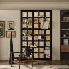 Perforated board storage rack customized entrance hall blocking wall decoration Chinese style antique solid wood printed pattern storage