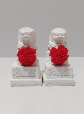 微缩石狮子摆件一对镇宅神兽小狮子可爱玄关新年装饰创意乔迁礼物