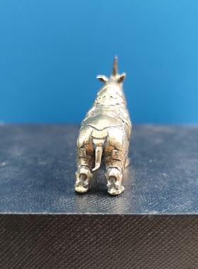 黄铜青铜器犀牛铜尊仿古摆件铜工艺品桌面车内动物装饰品镇纸礼品