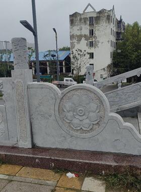 定制青石栏板栏杆庭院池塘防护栏河道大理石围护石栏板厂家雕刻