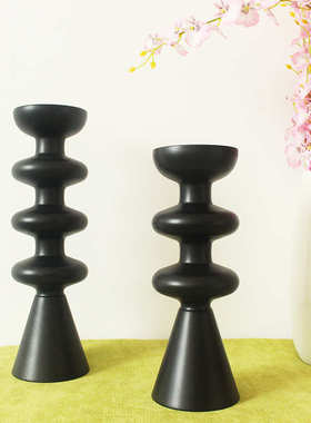 几何木制蜡烛台 样板房展厅摆件 ins风摆拍道具 现代简约酒柜装饰
