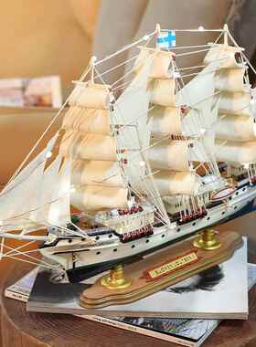 欧式芬兰白天鹅号帆船高端摆件拼装一帆风顺船模型乔迁送礼装饰品