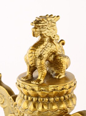 354厂家黄办铜华表摆件华黄表柱件中华柱龙柱铜摆公室摆件饰品