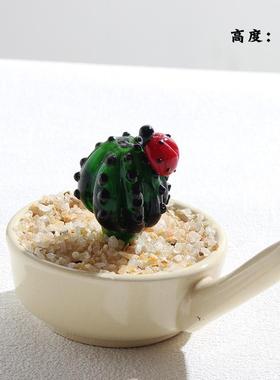 办公室创意琉璃盆栽桌面装饰摆件