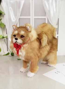 仿真狗毛绒玩具博美犬狗狗公仔摆件家居商场装饰狗小动物模型模特