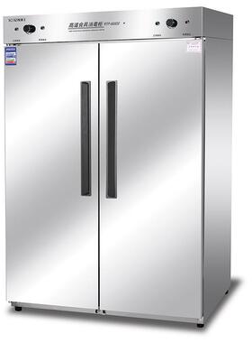 亿盟RTP-800D2商用不锈钢双门高温食具消毒柜 学校食堂不锈钢餐具