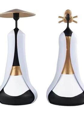 现代简约抽象属人物摆DGP件酒样板房间客厅桌店面艺术件轻摆奢金