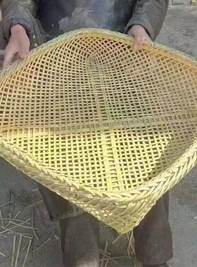 竹制品竹编簸箕晾晒孔竹筛子漏筛家用农村干货有竹篮大小号麻篮