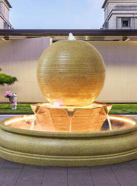 欧式圆球流水摆件户外庭院鱼池景观客厅加湿招财球型装饰庭院景观