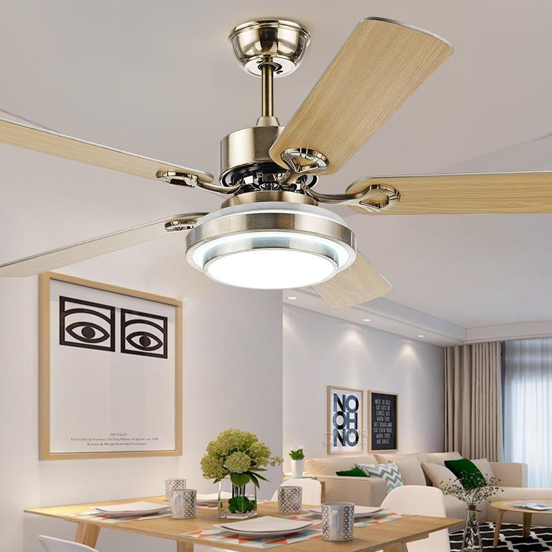 吊扇灯餐厅风扇灯家用卧室客厅大风力超静音变频带电风扇吊灯一体 - 图2