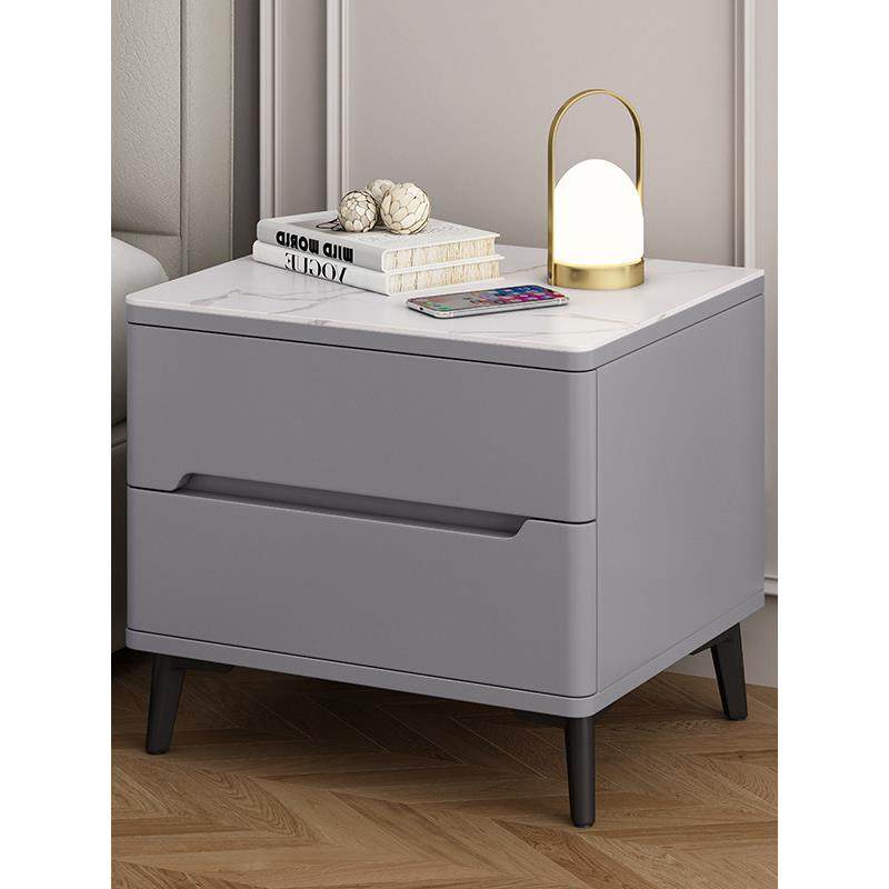 轻豪华实木床头柜阻尼涂漆床头柜现代简单的卧室家庭高端板岩存储,淘宝优惠券,粉丝福利购,淘宝优惠卷