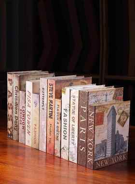 欧洲假书人造书装饰餐厅咖啡厅酒店家具展厅覆古模型装饰书装饰品