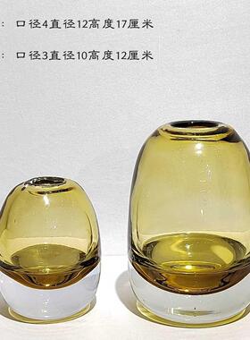 现代简约创意加厚玻璃花瓶插花摆件家居样板房餐厅茶几桌面设计