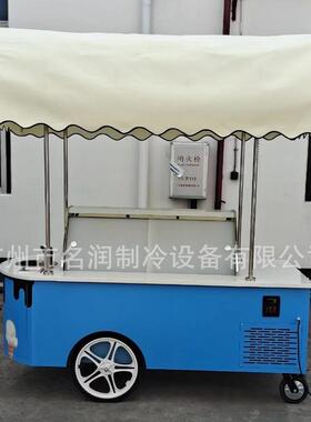 厂家供应户外冰淇淋售卖车手推冰激凌展示车gelatocart小吃车商用